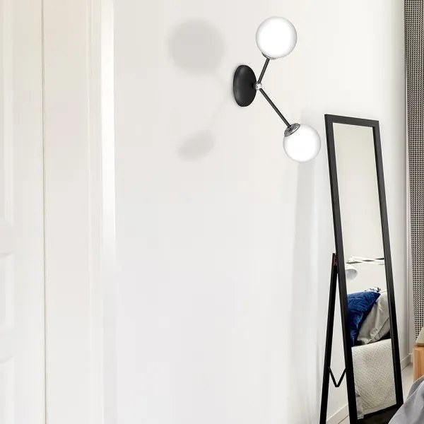 Aplică JOY 2xE14/40W/230V negru/crom lucios