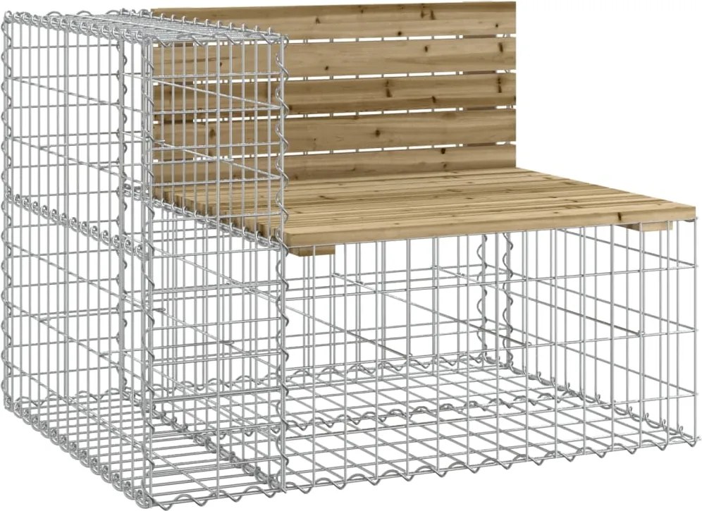 vidaXL Bancă de grădină design gabion 92x71x65,5 cm lemn pin impregnat
