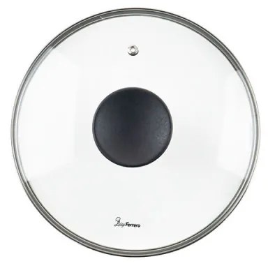 Cratiță Luigi Ferrero Prima FR-2244, 22x9.5 cm, 3.1 l, Acoperire neaderentă din marmură, Capac din sticlă cu gaură pentru abur, Inducție, Albastru închis