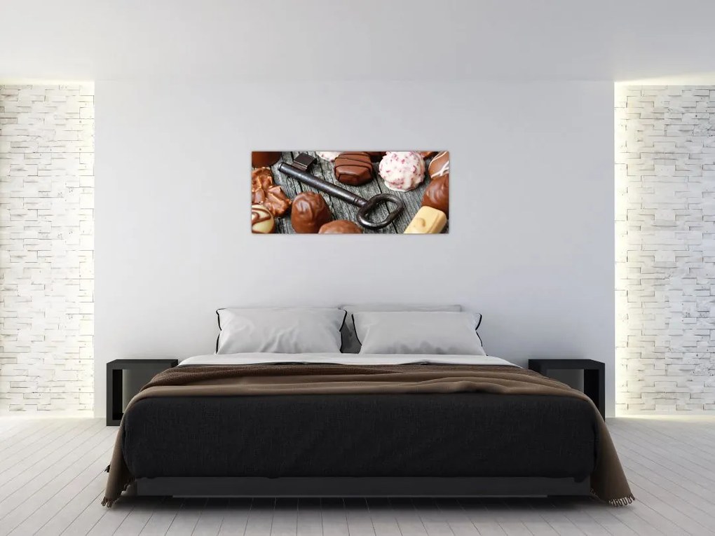 Tablou cu ciocolată și chei (120x50 cm)