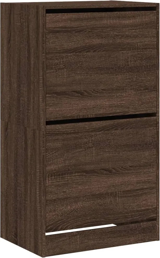 vidaXL Dulap de pantofi 2 sertare rabatabile, stejar maro, 60x42x108cm