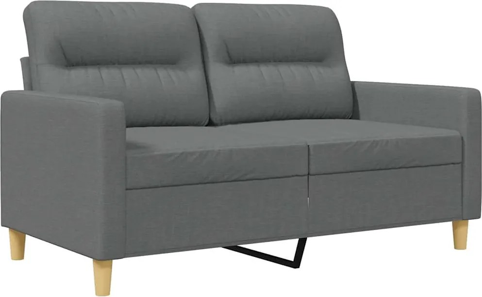 vidaXL Canapea cu 2 locuri, gri închis, 120 cm, material textil