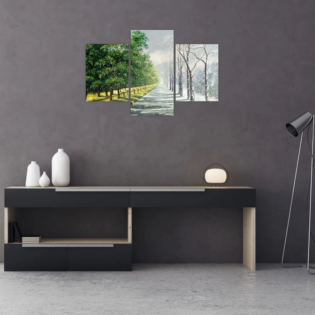 Tablou - Iarna versus vara (90x60 cm)