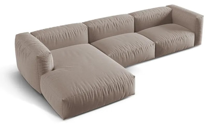 Colțar modular bej (cu colț pe partea stângă ) Martina – Micadoni Home