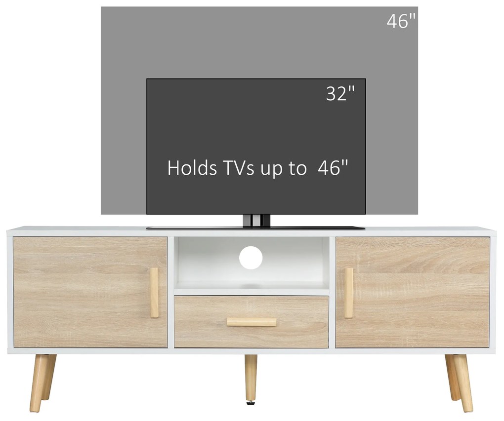 HOMCOM Mobilier TV Modern cu Dulapuri și Sertar pentru Televizoare până la 46", Living sau Dormitor | Aosom Romania