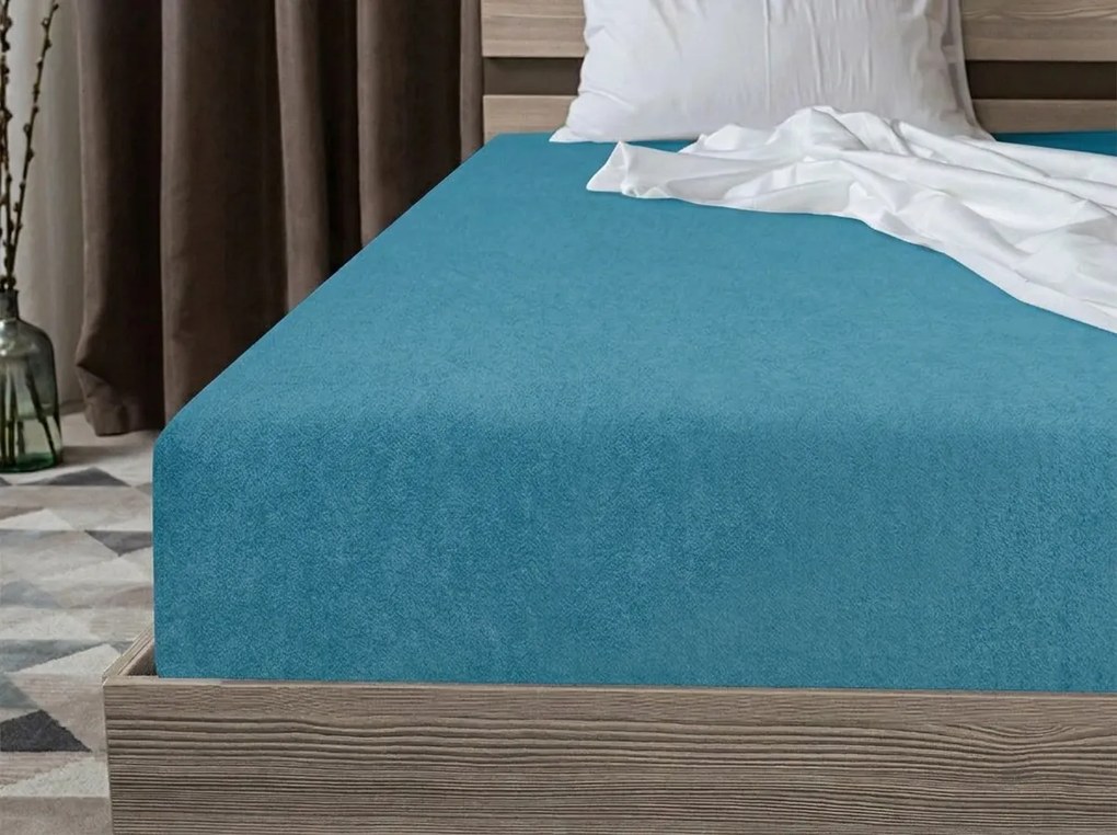 Cearsaf Frote EXCLUSIVE turcoaz inchis 90 x 200 cm