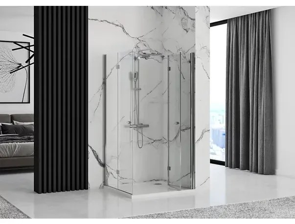 Cabina de dus dreptunghiulara cu usi pliabile Rea Fold N2 modulara 90x100 crom