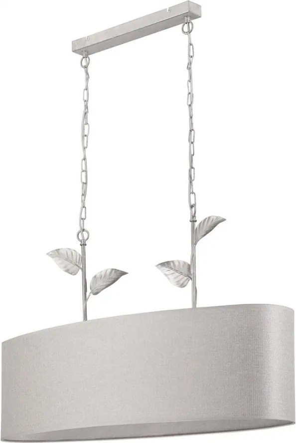 Lustru pe lanț NOEMI, 2 x E27/60W/230V, argintiu/patină albă