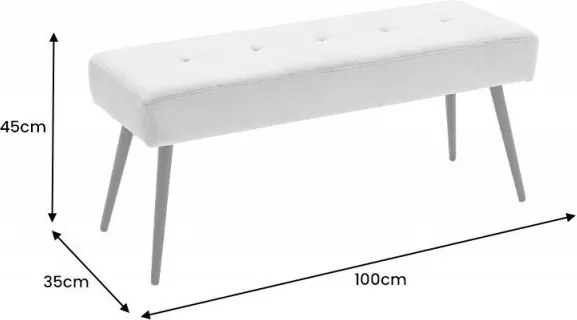 Bancheta tapitata design modern Boutique 100cm, gri