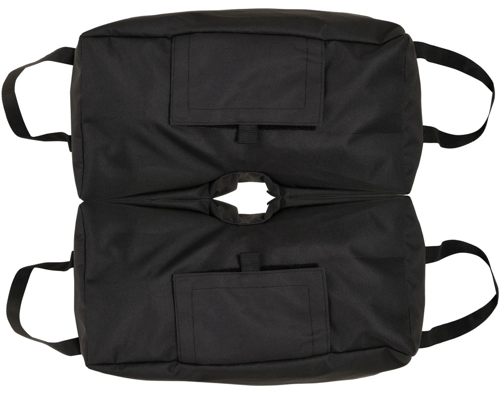Outsunny Set 2 Baze pentru Umbrelă cu Sac Reîncărcabil cu 50 kg de Nisip, Mânere și Lopată, 50x25x18 cm, Negru | Aosom Romania