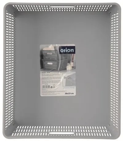 Coș de plastic stivuibil Orion NESTA, 38 x 33 x12,7 cm, gri, L