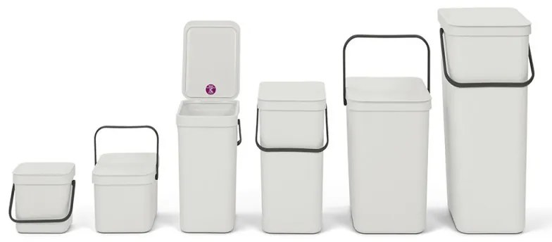 Cos de gunoi colectare selectiva Sort&Go 1005554, 40 L, Maner, Gri deschis