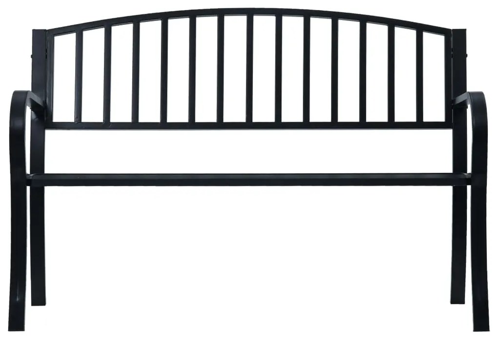 47941 vidaXL Bancă de grădină, negru, 125 cm, oțel
