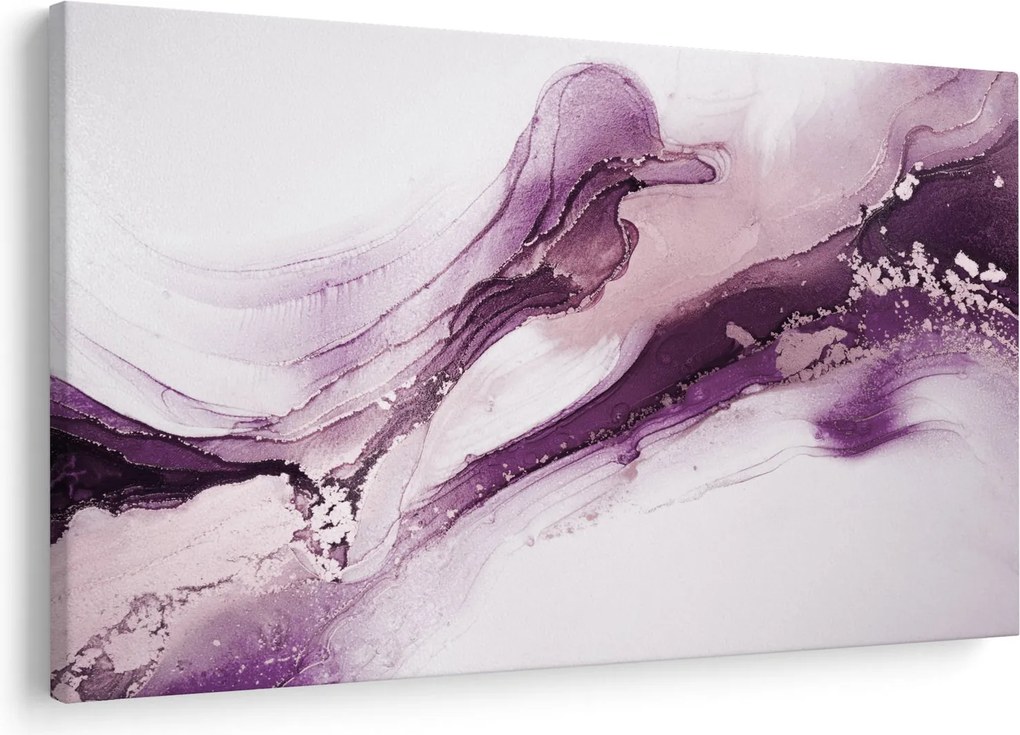 Tablou - Artă fluidă violet (90x60 cm)