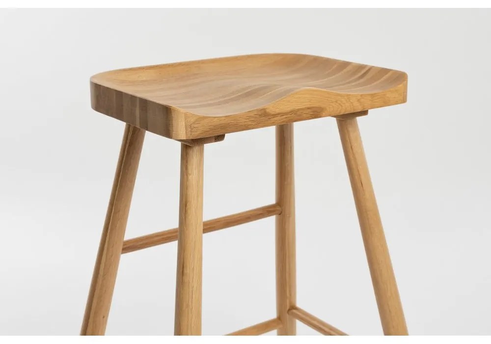 Scaun de bar în culoare naturală din lemn de stejar (înălțime șezut 65,5 cm) Vander – White Label