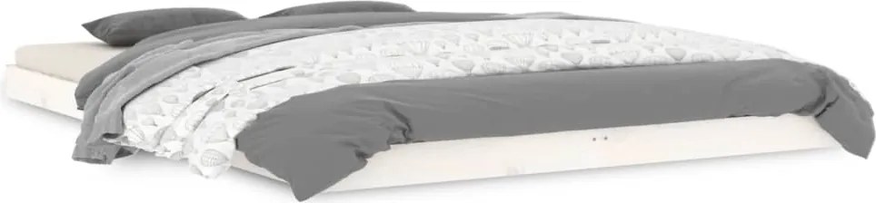 vidaXL Cadru de pat, alb, 140x200 cm, lemn masiv de pin