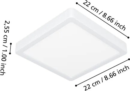 Eglo 901378 - Plafonieră LED RGBW reglabilă cu sticlă fumurie FUEVA-Z LED/10,5W/230V 22x22cm IP44 alb