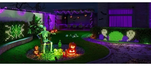 Plasă de iluminare LED RGBIC de exterior 143x85cm Wi-Fi Matter IP65