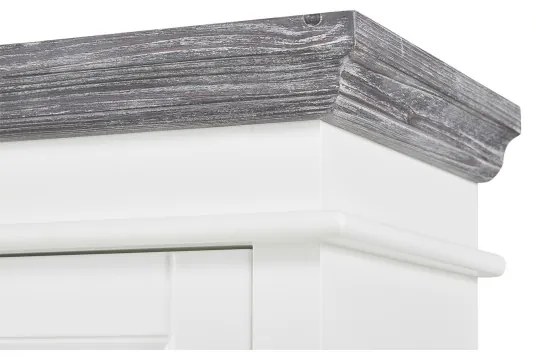 Vitrina Cabana, Alb & Antracite, Stanga, 67,5 x 38 x 200 Cm