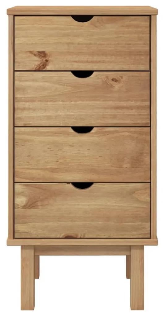 Comoda cu sertar, 46x39,5x90 cm, lemn masiv de pin Maro