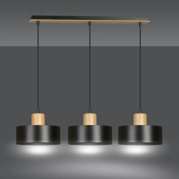 Lustră pe cablu TORIN 3xE27/15W/230V negru