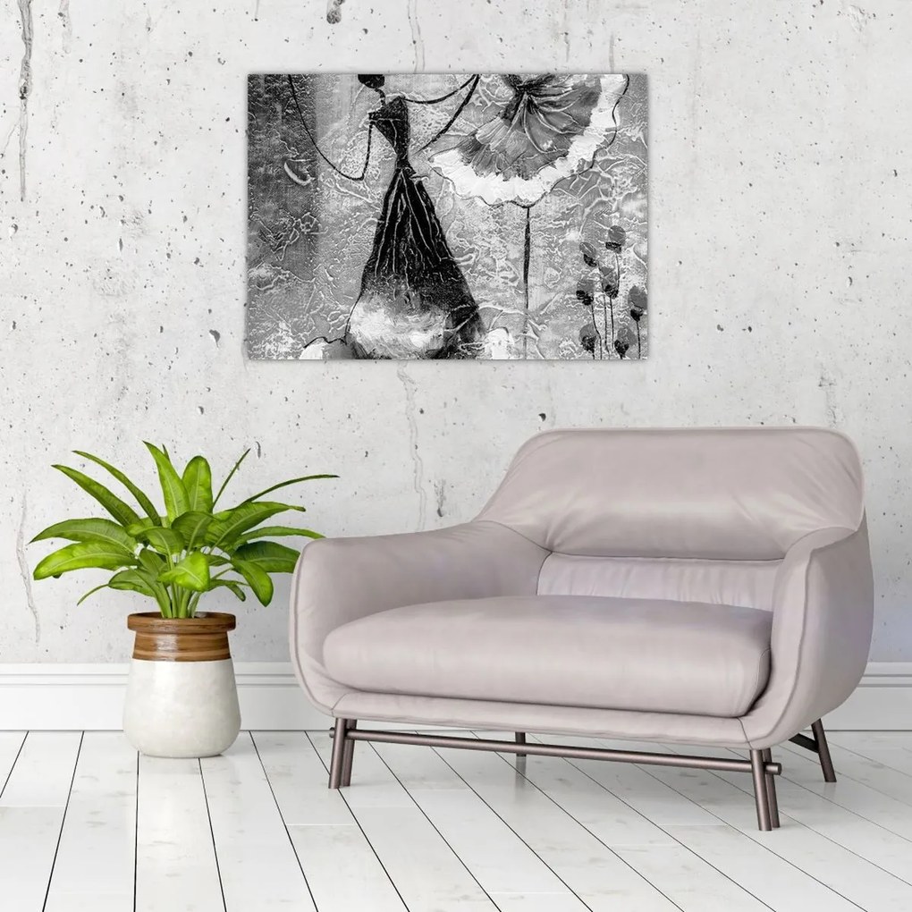 Tablou pe sticlă - Pictură africană (70x50 cm)
