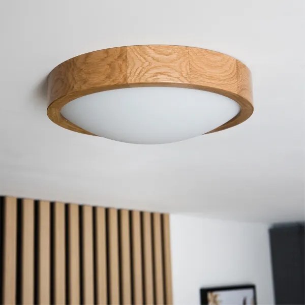 BRILAGI-LED RGBW Plafonieră reglabilă CARVALHO SLIM, 1xE27/12W/230V, Wi-Fi, stejar natural, diametru 27 cm