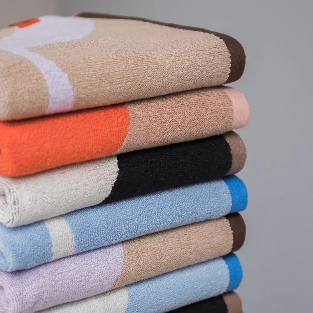 Prosop portocaliu/maro deschis din bumbac organic 70x133 cm Nova Arte – Mette Ditmer Denmark