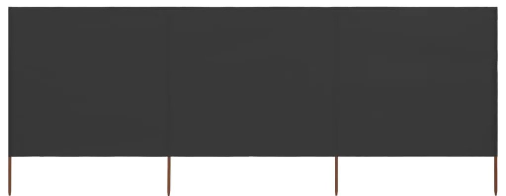vidaXL Paravan anti-vânt cu 3 panouri, antracit, 400 x 160 cm, textil