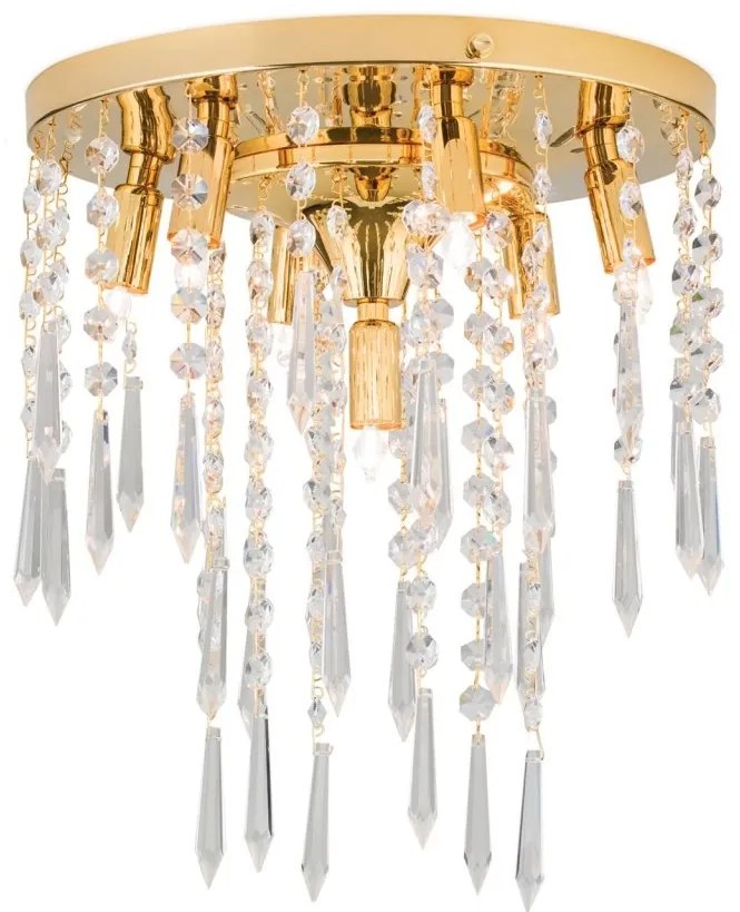 Plafoniera cu cristale PALME auriu 28cm