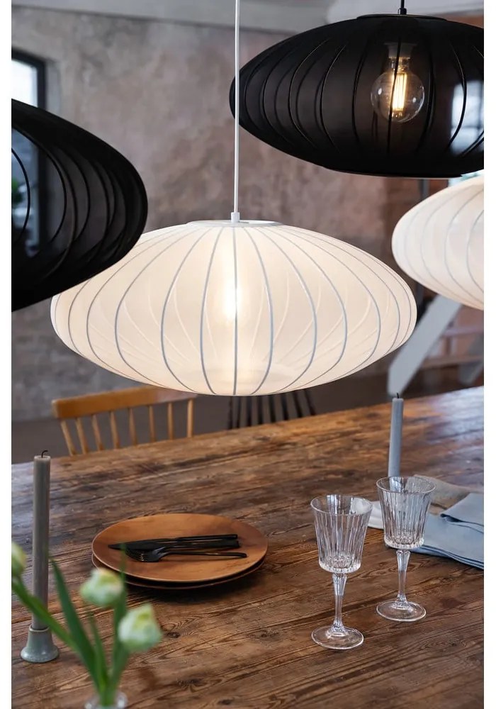 Lustră albă cu abajur textil ø 60 cm Florence – Markslöjd