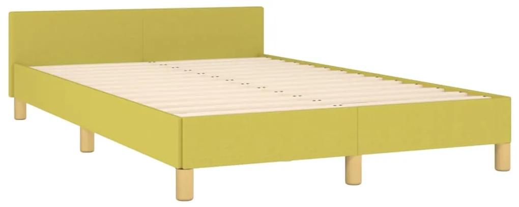 Cadru de pat cu tablie, verde, 120x200 cm, textil Verde, 120 x 200 cm, Nasturi de tapiterie