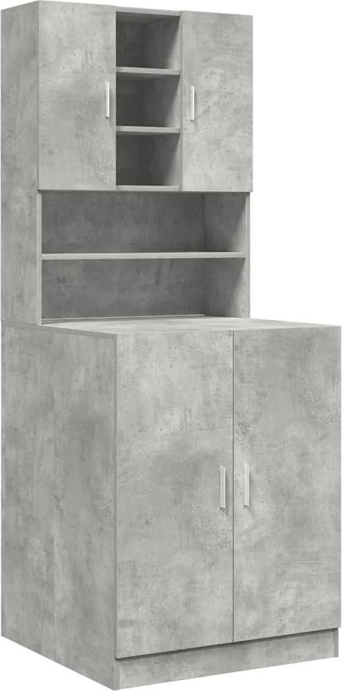 vidaXL Dulapuri mașină spălat rufe 2 buc. Gri beton lemn prelucrat