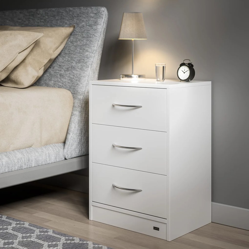 Noptieră ELOISE cu iluminare, 54x39x28cm, alb Casaria