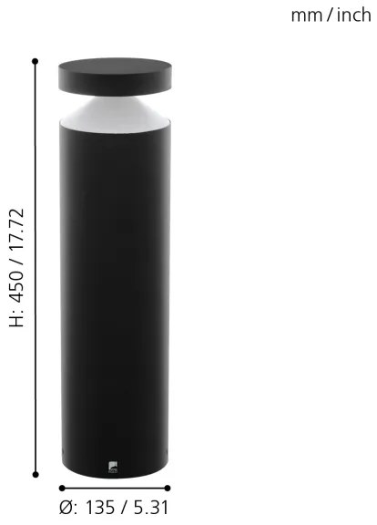 Eglo 97632 - LED Lampa exterior MELZO LED/11W/230V negru 450 mm