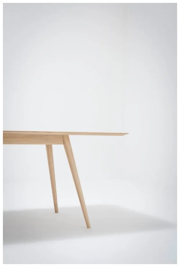 Masă cu structură din lemn masiv de stejar Gazzda Stafa, 220 x 90 cm