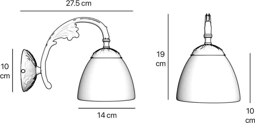 Aplica de perete din alama stil Art Nouveau Beatrice