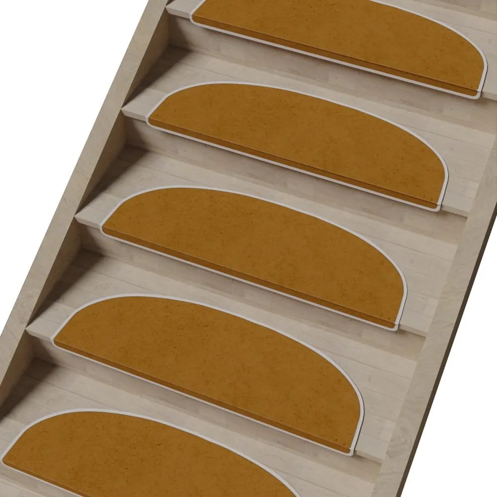 Covorașe pentru scări maro deschis 16 buc. 20x65 cm Plain Color – Vitaus
