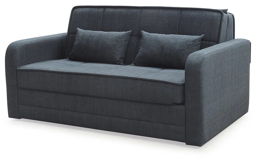 Canapea ATENA extensibila, 3 locuri, cu arcuri si lada depozitare, antracit, 169x113x90 cm