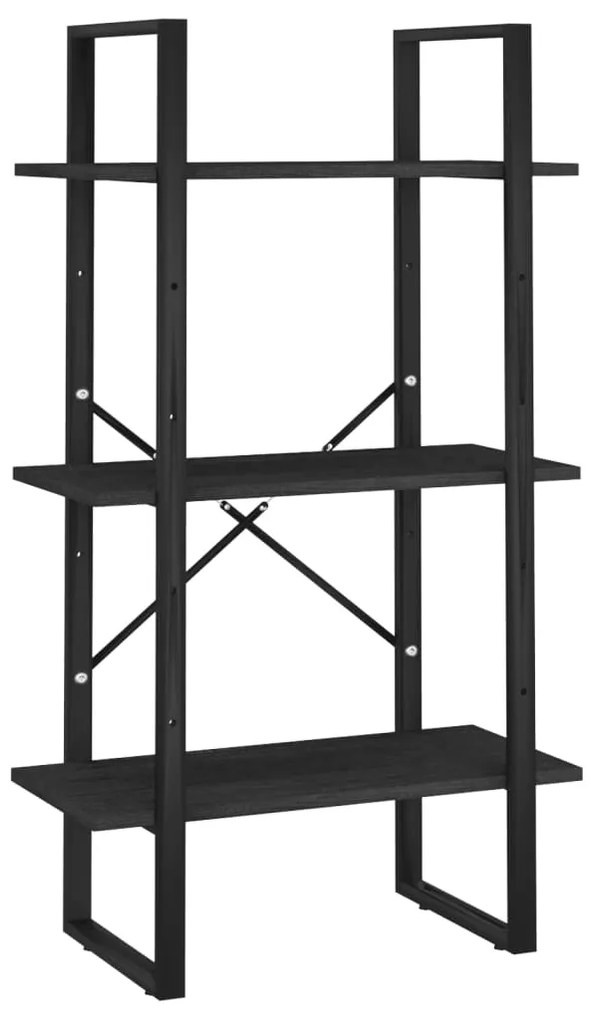 806516 vidaXL Raft de depozitare, negru, 60x30x105 cm, lemn masiv de pin