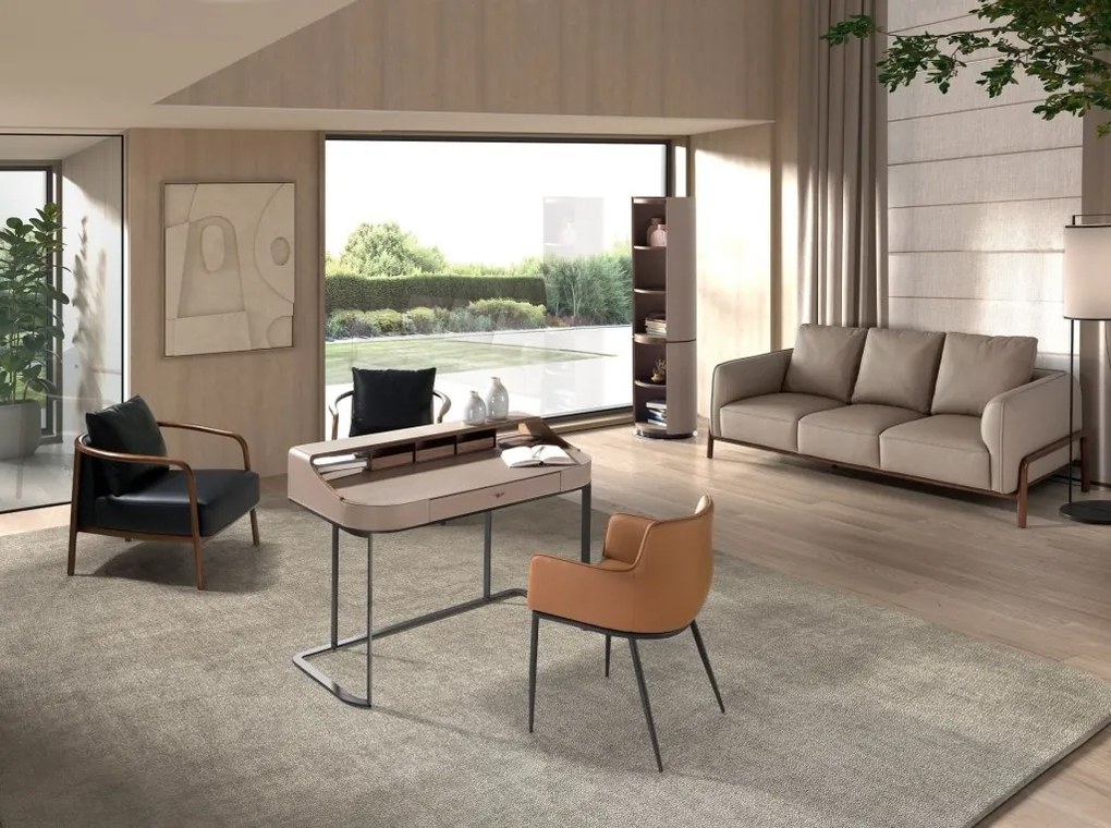 Fotoliu LUX design italian, Piele Naturala, Black