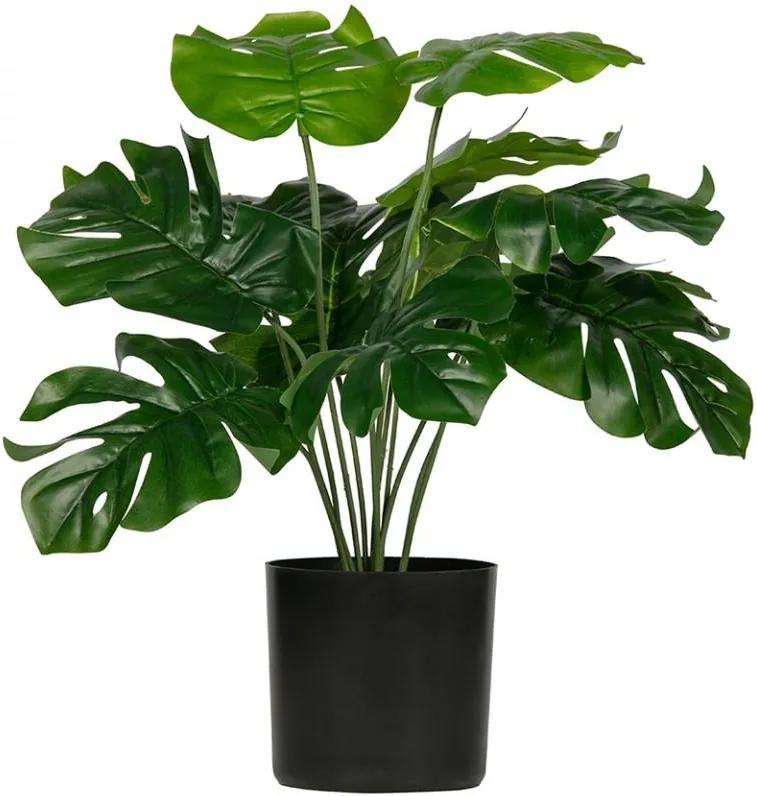Planta artificiala verde cu ghiveci 40 cm Montsera