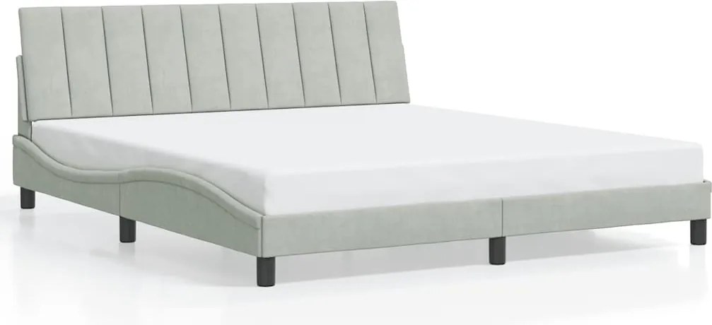 vidaXL Cadru de pat fără saltea, Hanko, gri deschis, 180x200 cm, catifea