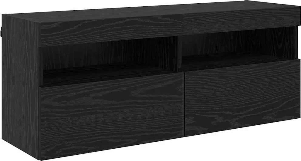 vidaXL Dulap TV de perete Stejar Negru 100 x 30 x 40 cm Lemn compozit