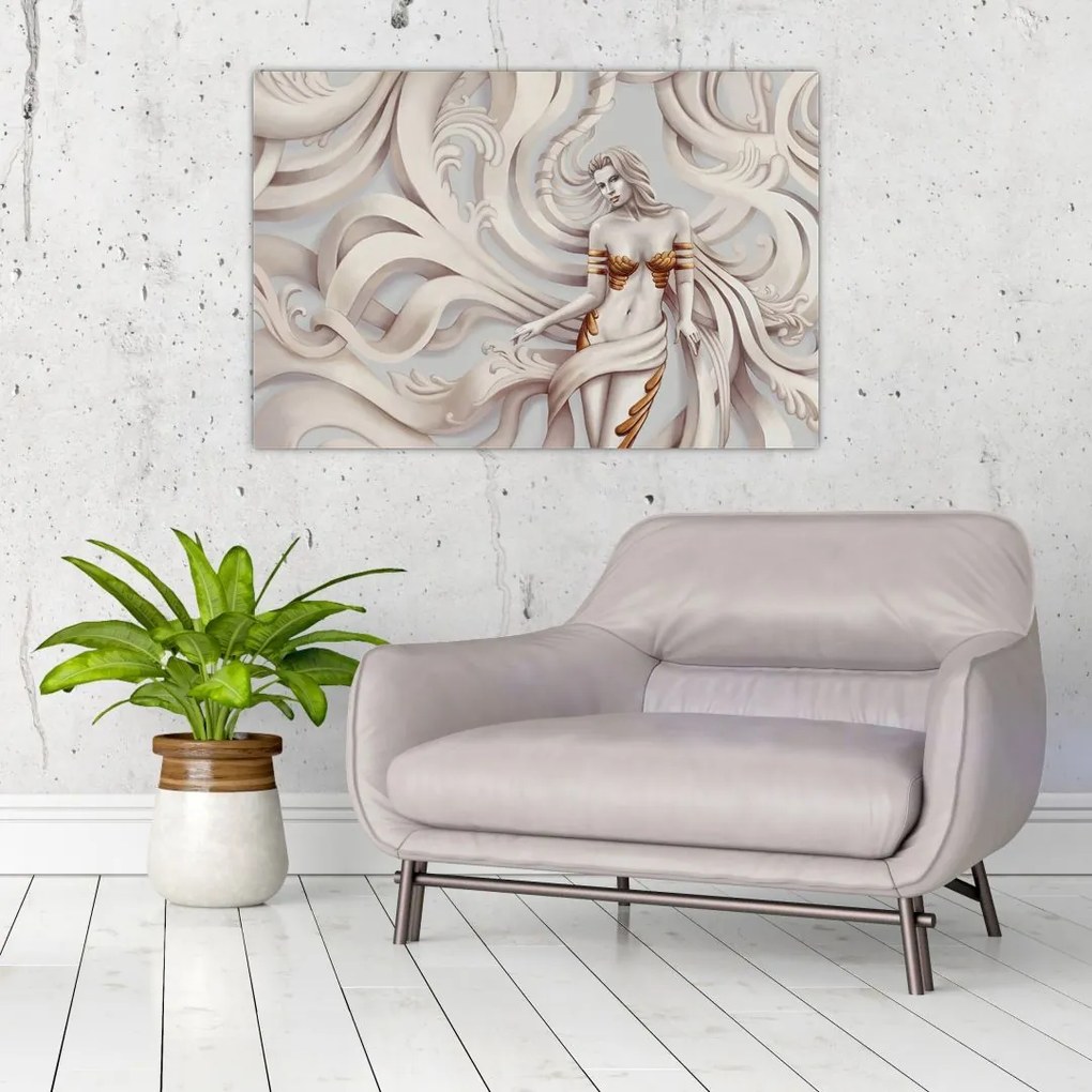 Tablou - Zeița motiv floral (90x60 cm)