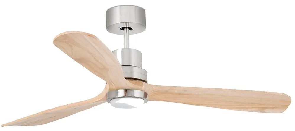 Ventilator LED de tavan FARO 33560DC LANTAU LED/15W/230V lemn/crom d. 132 cm + telecomandă