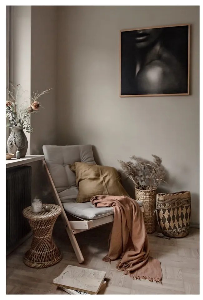 Fotoliu pliabil Karup Design Boogie Raw/Linen Beige