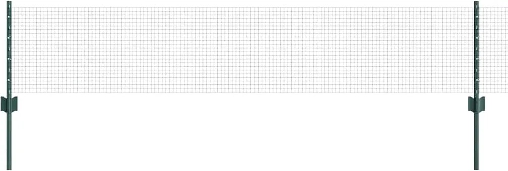 vidaXL Gard cu Stâlp Verde 0,4 x 10 m Oțel și PVC