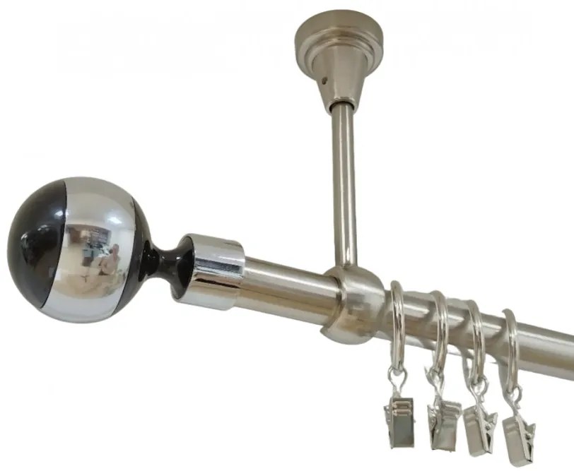 Galerie simpla prindere tavan kula negru 19 mm inox (Alege marime: 120 cm)