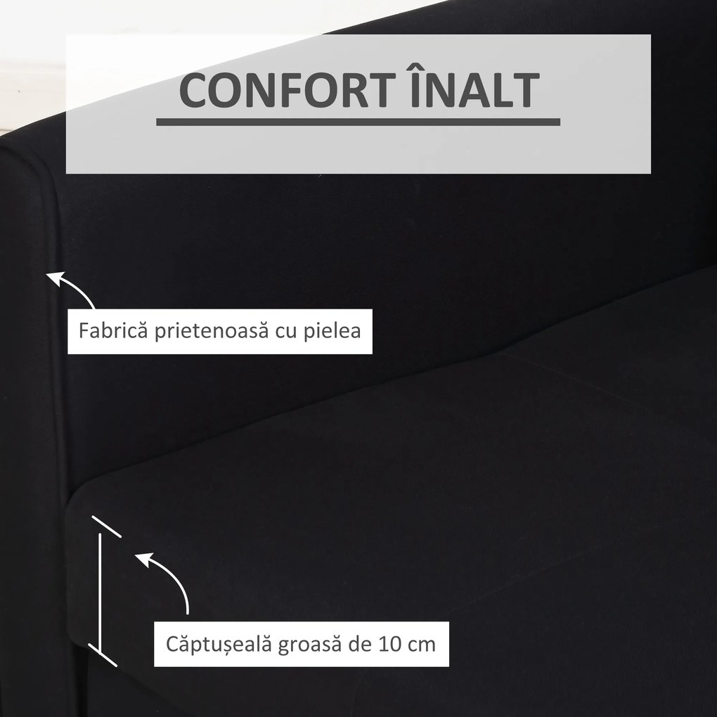 HOMCOM Canapea Extensibila 2 Locuri cu Spațiu de Depozitare Design 2 în 1 pentru Salon Sufragerie Dormitor | Aosom Romania